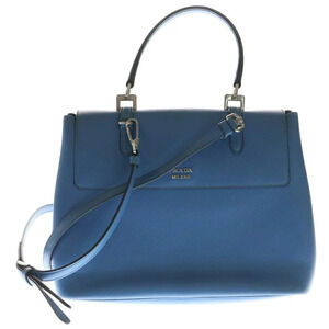 Prada Bag Saffiano Handbag Shoulder Blue